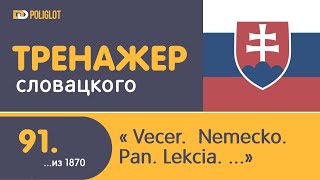 Тренажёр словацкого языка. Урок91. Večer.  Nemecko.  Pán. Lekcia. Hovoriť.