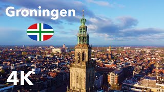 [4K] Fly over Groningen Drone - Martini Toren Forum Vismarkt A-Kerk Groninger Museum