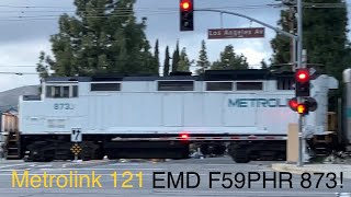 HAVEN’T BEEN HERE IN 10 MONTHS | Metrolink 121 at Sequoia Ave. Crossing + EMD F59PHR 873 Sighting!