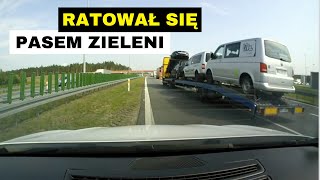 Załadowana laweta na A2 wymusiła pierwszeństwo. Mogło dojść do tragedii.