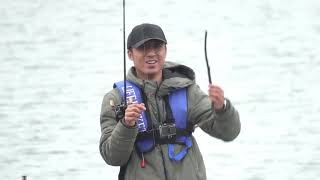 Fishing with AQUOS PF380 Pontoon Boat in Winter Solstice