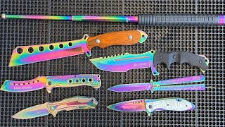 Full Rainbow Set | Gökkuşağı Çakı, Kelebek, Csgo Huntsman | İnceleme | Renkli Bıçaklar !