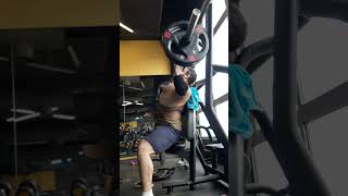 100KG/225 lb  shoulder press for reps