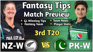 NZ W vs PK W 3rd T20I Dream11 Team, NZ W vs PK W Dream11, NZ W vs PK W Dream11 Prediction TodayMatch