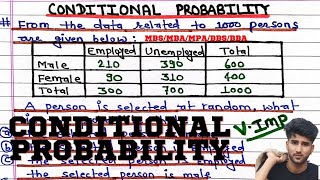 conditional probability || Statistics || statistical method || probability and Statistics