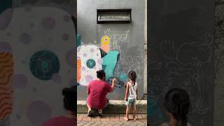 Corat-coret bareng BOCIL 👦🧒 #art #mural #graffiti