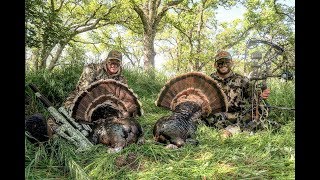 CHAD MENDES DOUBLES UP ON TURKEY!! BOW AND AIRGUN WITH NO BLIND!!!