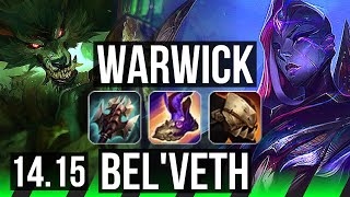 WARWICK vs BEL'VETH (JGL) | Rank 5 Warwick, 20/3/13, Legendary, 500+ games | NA Grandmaster | 14.15