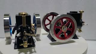 New internal combustion engine with unique red and blue flywheel shape