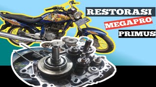 ristorasi motor megapro primus yg mulai rapuh part awal rifres mesin #herek#megaproprimus