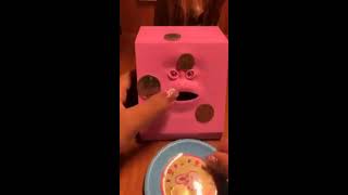 PINK FUNNY FACEBANK EATING COINS