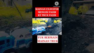 MAINAN EXAVATOR MENGANGKUT PASIR #konten #shortvideo #belajar #anakanak #truk #exavator #trukpasir