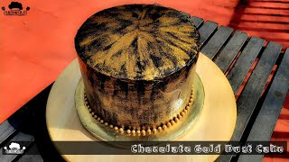 How to paint gold dust on a chocolate ganache cake | Tutorial | Edible gold paint without alcohol