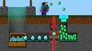 Minecraft NOOB vs PRO trolling: NOOB FOUND A RECIPE FOR MAKING DIAMONDS FROM EMERALDS!