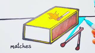 How to Draw a Box of Matches for Children.Video is for children to draw along to in Timelapse Format