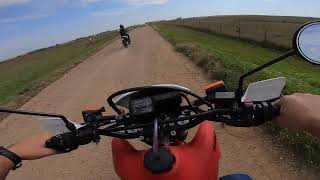 honda and a suzuki riding around a lake,#bike,#enduro,#motorcycle,#livetoride,#honda,#fun,#fyp