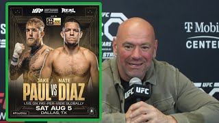 Dana White Reacts to Jake Paul vs Nate Diaz Boxing Fight