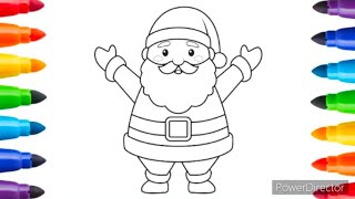 Santa Claus Drawing Very Easy | Christmas Drawing |Merry Christmas Drawing for Kids and Toddlers |