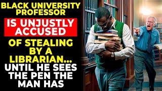 A Black university professor is unjustly accused of stealing by a librarian... until he sees