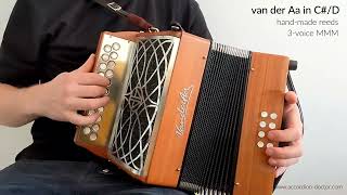 For Sale: van der Aa in C#D | Hand-made reeds | 3-voice MMM | Accordion Doctor