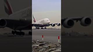 An Emirates A380 Landing in Dubai