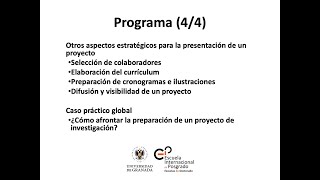 Taller Preparación y elaboración de proyectos de investigación (4/4)