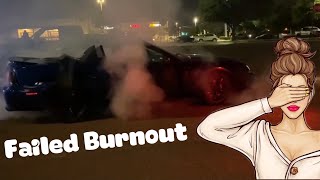 Mustang Burns Clutch Trying to Do a Burnout at Local Meet