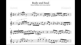 Body and Soul - Dizzy Gillespie solo transcription