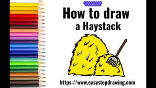 Draw easy step Hay Stack #haystack #easystepdrawing #farmer #garden