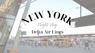 【アメリカ国内線】デルタ航空｜サンフランシスコ→ニューヨーク搭乗記｜上空からの夜景｜配車アプリvs.イエローキャブ｜NY生活スタート