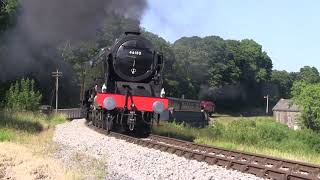 LMS No.46100 'Royal Scot' tnt with LMS Ivatt Class 2 No.41241 approaching Mytholmes Tunnel [KWVR]