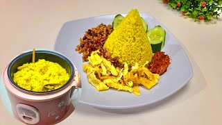 RESEP DAN CARA MEMBUAT NASI KUNING ENAK DAN GURIH | NASI KUNING RICE COOKER