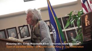 MLK Day Celebration - Honoring Mrs Gerta Weissmann Klien