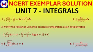 NCERT EXEMPLAR SOLUTION OF UNIT 7 INTEGRALS #ncert #ncertmaths #ncertexamplersolution #ncertexampler