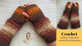 Crochet Simple Fingerless Gloves / Beginner Friendly Tutorials