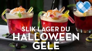 Halloween-gele med godteri-mark og gelé-blod. Slik gjør du det | TINE Kjøkken