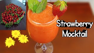 How to make Simple Strawberry Mocktail 🍓 without Soda