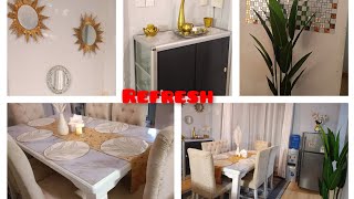 DINING AREA REFRESH/NEW DECORS,MATS, PLANT and MORE/deep clean with me #vivian