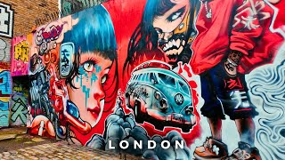 London's Street Art | Brick Lane Graffiti Walk | London Walking Tour in 4K