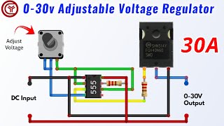 Constant 0-30v Adjustable voltage regulator using 555 IC