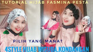 TUTORIAL  HIJAB FASMINA PESTA, HIJAB WISUDA, HIJAB KONDANGAN 2019