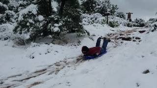 Kurt sledding Sedona, AZ 12/25/16