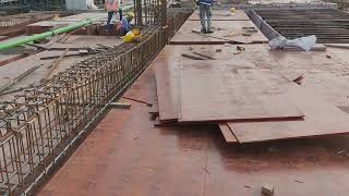 Shuttering & Steel Binding work #construction #concrete #building #civilengineering #civil #steel