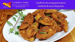 Côtelettes de courge jaune panées - Cotolette di zucca impanate