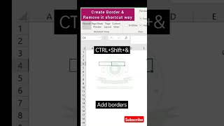 Create Border & Remove it shortcut way | #shorts #excelwithbapisardar #ytshorts #trending #exceltips