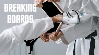 BREAKING BOARDS BY DIFFERENT TAEKWONDO KICKS BY A 10 YEAR OLD