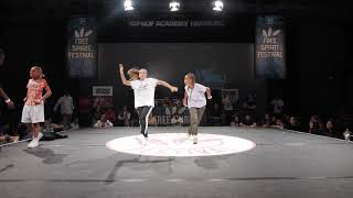 Free Spirit Festival 2019 Championship // Lil Base & Rosa vs Abby & D´Junelle // KidsMixstyle - 1/4