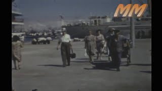 Port of Peiraias & Xylokastro Greece 1962 old cine film 331