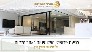 צביעת מסגרות אלומיניום באתר הלקוח 2021