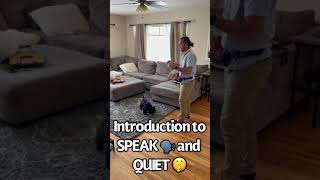 Puppy training for QUIET and SPEAK